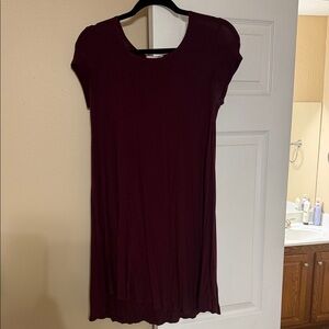 Elegant Burgundy Women's Dress